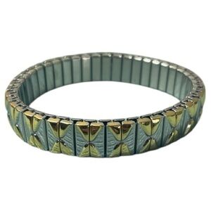 Elegant Silver and Gold Two Tone Expandable Bracelet